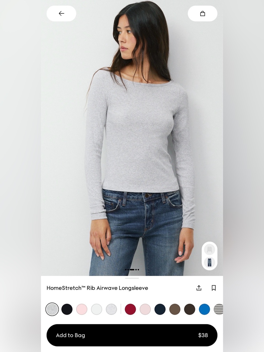 Aritzia Homestretch Rib Airwave Longsleeve Top